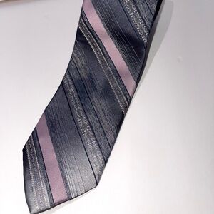 EC Marquis classic, formal, business Black, Gray, Mauve polyester Striped Tie